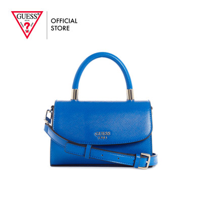 GUESS女式Layla Royal Blue迷你顶部提手翻盖包